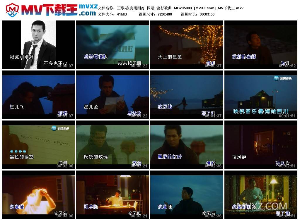 正歌-寂寞刚刚好_国语_流行歌曲_MB205003